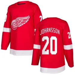 Men's Albert Johansson Detroit Red Wings Home Jersey - Red Authentic
