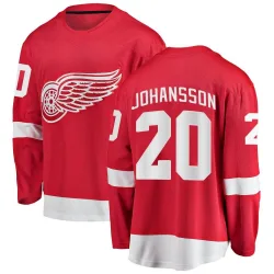 Men's Albert Johansson Detroit Red Wings Home Jersey - Red Breakaway