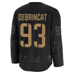 Men's Alex DeBrincat Detroit Red Wings 2024 Military Appreciation Practice Jersey - Black Premium