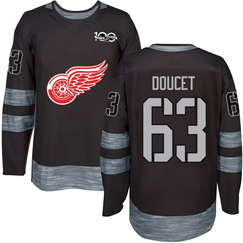 Men's Alexandre Doucet Detroit Red Wings 1917-2017 100th Anniversary Jersey - Black Authentic