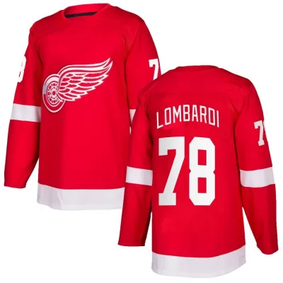 Men's Amadeus Lombardi Detroit Red Wings Home Jersey - Red Authentic