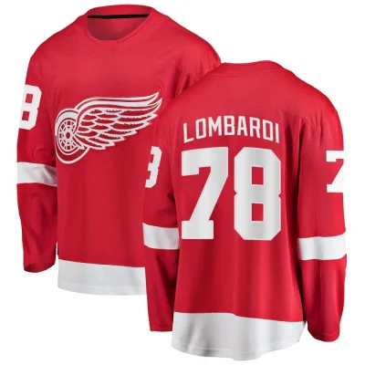 Men's Amadeus Lombardi Detroit Red Wings Home Jersey - Red Breakaway
