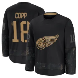 Men's Andrew Copp Detroit Red Wings 2024 Military Appreciation Practice Jersey - Black Premium