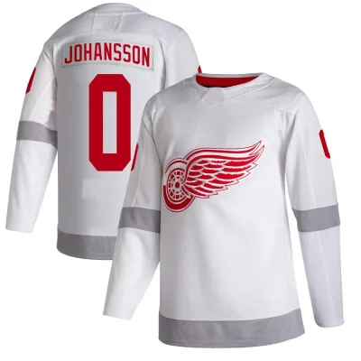 Men's Anton Johansson Detroit Red Wings 2020/21 Reverse Retro Jersey - White Authentic