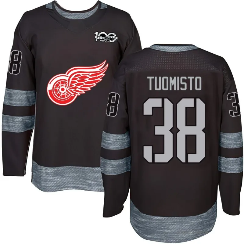 Men's Antti Tuomisto Detroit Red Wings 1917-2017 100th Anniversary Jersey - Black Authentic
