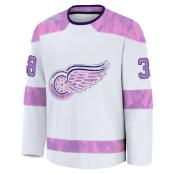 Men's Antti Tuomisto Detroit Red Wings 2024 Hockey Fights Cancer Practice Jersey - White Premium