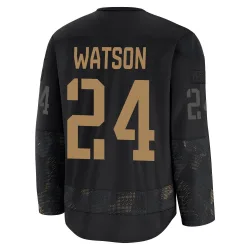 Men's Austin Watson Detroit Red Wings 2024 Military Appreciation Practice Jersey - Black Premium