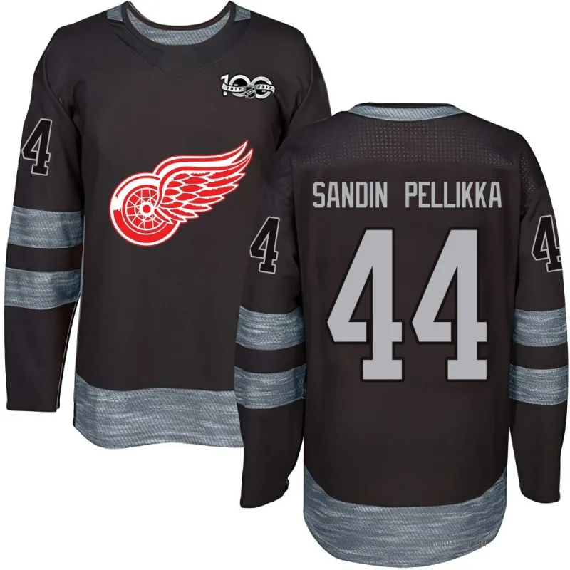 Men's Axel Sandin Pellikka Detroit Red Wings 1917-2017 100th Anniversary Jersey - Black Authentic