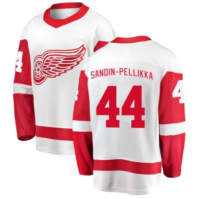 Men's Axel Sandin-Pellikka Detroit Red Wings Away Jersey - White Breakaway