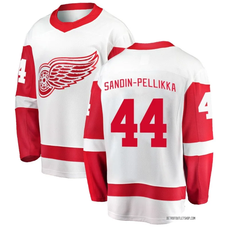 Men's Axel Sandin-Pellikka Detroit Red Wings Away Jersey - White Breakaway