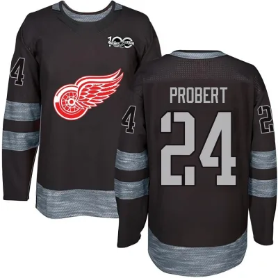 Men's Bob Probert Detroit Red Wings 1917-2017 100th Anniversary Jersey - Black Authentic