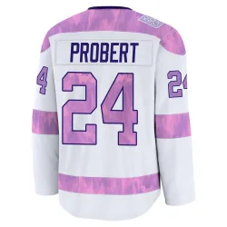 Men's Bob Probert Detroit Red Wings 2024 Hockey Fights Cancer Practice Jersey - White Premium