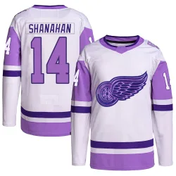 Men's Brendan Shanahan Detroit Red Wings Hockey Fights Cancer Primegreen Jersey - White/Purple Authentic