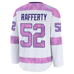Men's Brogan Rafferty Detroit Red Wings 2024 Hockey Fights Cancer Practice Jersey - White Premium