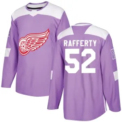 Men's Brogan Rafferty Detroit Red Wings Hockey Fights Cancer Practice Jersey - Purple Authentic