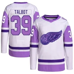 Men's Cam Talbot Detroit Red Wings Hockey Fights Cancer Primegreen Jersey - White/Purple Authentic