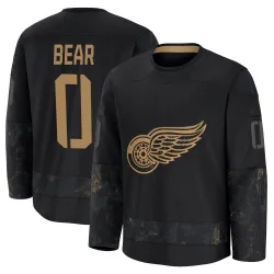 Men's Carter Bear Detroit Red Wings 2024 Military Appreciation Practice Jersey - Black Premium
