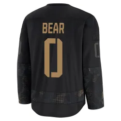 Men's Carter Bear Detroit Red Wings 2024 Military Appreciation Practice Jersey - Black Premium