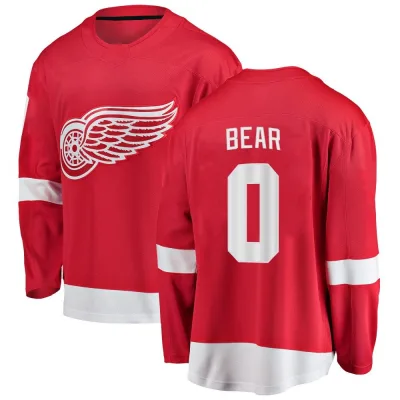 Men's Carter Bear Detroit Red Wings Home Jersey - Red Breakaway