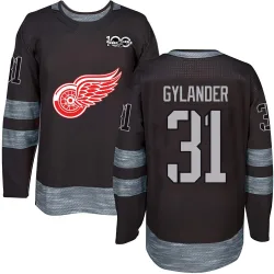 Men's Carter Gylander Detroit Red Wings 1917-2017 100th Anniversary Jersey - Black Authentic