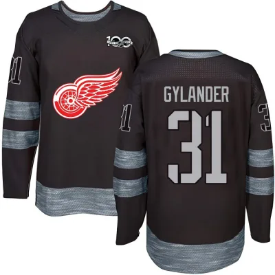 Men's Carter Gylander Detroit Red Wings 1917-2017 100th Anniversary Jersey - Black Authentic