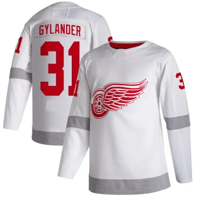 Men's Carter Gylander Detroit Red Wings 2020/21 Reverse Retro Jersey - White Authentic