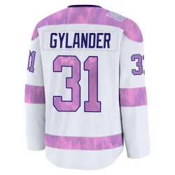 Men's Carter Gylander Detroit Red Wings 2024 Hockey Fights Cancer Practice Jersey - White Premium
