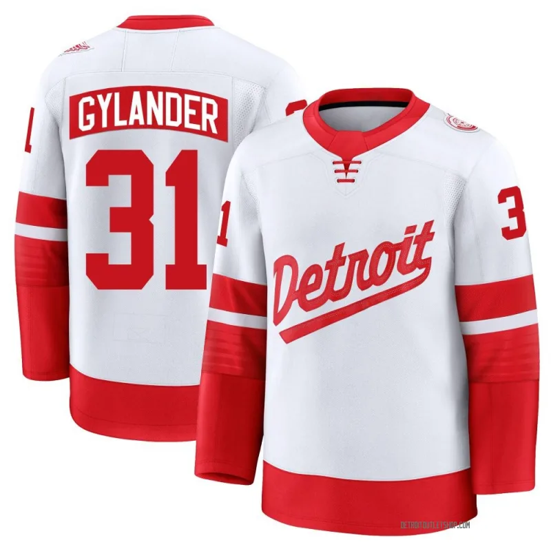 Men's Carter Gylander Detroit Red Wings 2025 Stadium Series Jersey - White Premium
