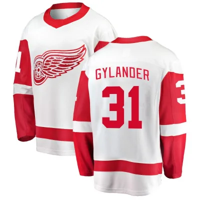Men's Carter Gylander Detroit Red Wings Away Jersey - White Breakaway