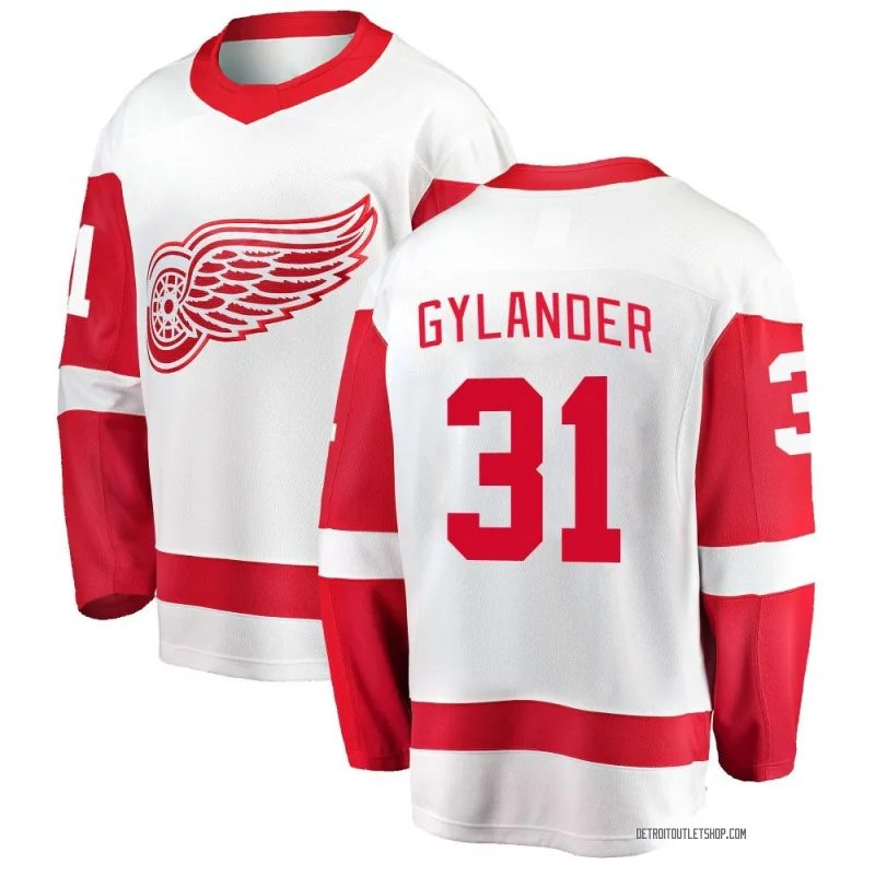 Men's Carter Gylander Detroit Red Wings Away Jersey - White Breakaway
