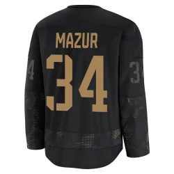 Men's Carter Mazur Detroit Red Wings 2024 Military Appreciation Practice Jersey - Black Premium