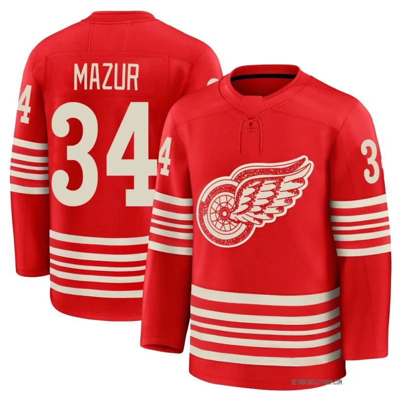 Men's Carter Mazur Detroit Red Wings Centennial Jersey - Red Premium