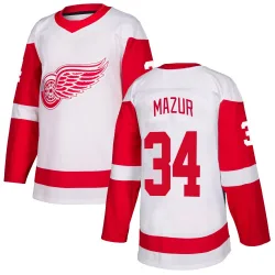 Men's Carter Mazur Detroit Red Wings Jersey - White Authentic