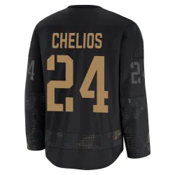 Men's Chris Chelios Detroit Red Wings 2024 Military Appreciation Practice Jersey - Black Premium