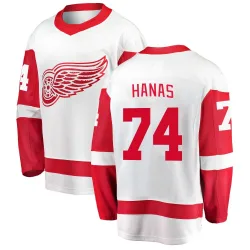 Men's Cross Hanas Detroit Red Wings Away Jersey - White Breakaway