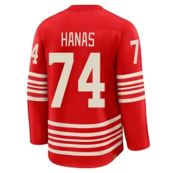 Men's Cross Hanas Detroit Red Wings Centennial Jersey - Red Premium