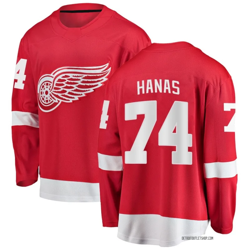 Men's Cross Hanas Detroit Red Wings Home Jersey - Red Breakaway