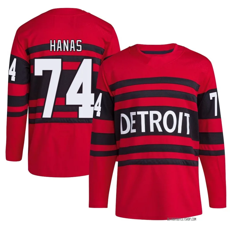 Men's Cross Hanas Detroit Red Wings Reverse Retro 2.0 Jersey - Red Authentic