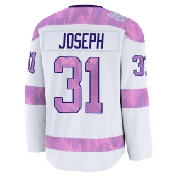 Men's Curtis Joseph Detroit Red Wings 2024 Hockey Fights Cancer Practice Jersey - White Premium