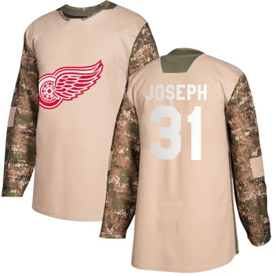 Men's Curtis Joseph Detroit Red Wings Veterans Day Practice Jersey - Camo Authentic