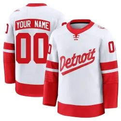 Men's Custom Detroit Red Wings 2025 Stadium Series Jersey - White Premium