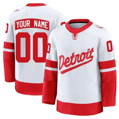 Men's Custom Detroit Red Wings 2025 Stadium Series Jersey - White Premium