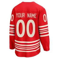 Men's Custom Detroit Red Wings Centennial Jersey - Red Breakaway