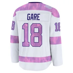 Men's Danny Gare Detroit Red Wings 2024 Hockey Fights Cancer Practice Jersey - White Premium
