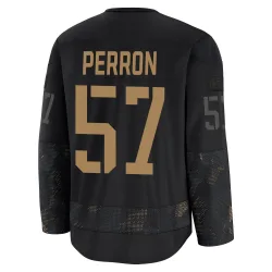 Men's David Perron Detroit Red Wings 2024 Military Appreciation Practice Jersey - Black Premium