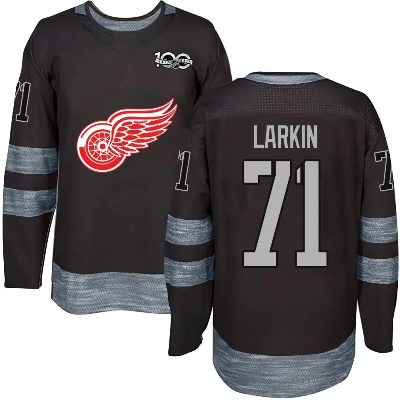 Men's Dylan Larkin Detroit Red Wings 1917-2017 100th Anniversary Jersey - Black Authentic