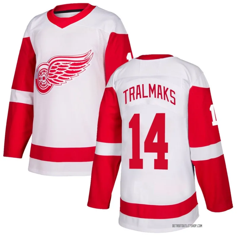 Men's Eduards Tralmaks Detroit Red Wings Jersey - White Authentic