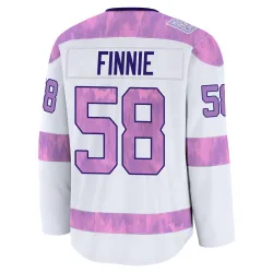 Men's Emmitt Finnie Detroit Red Wings 2024 Hockey Fights Cancer Practice Jersey - White Premium