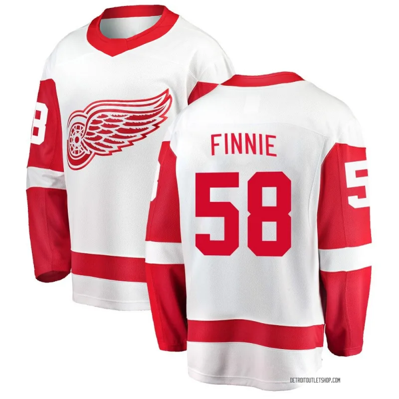 Men's Emmitt Finnie Detroit Red Wings Away Jersey - White Breakaway