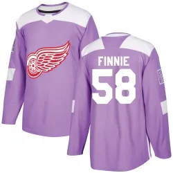Men's Emmitt Finnie Detroit Red Wings Hockey Fights Cancer Practice Jersey - Purple Authentic
